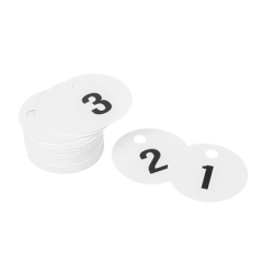 Image VESTIAIRE LOTS, EN DOUBLE 1-100  Ø 5 CM BLANC PVC (1 UNITÉ) #1