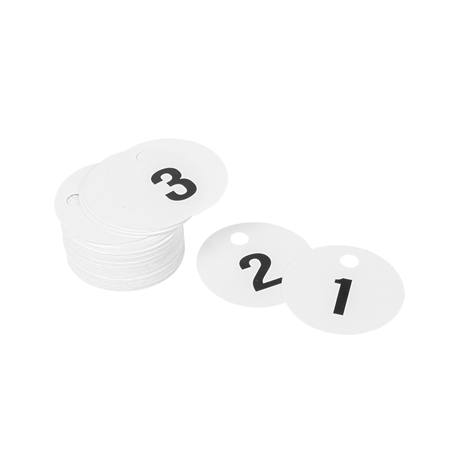 Image VESTIAIRE LOTS, EN DOUBLE 1-100  Ø 5 CM BLANC PVC (1 UNITÉ) #1