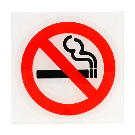 Image PLAQUE AUTO-ADHESIVE - DÉFENSE DE FUMER  12x12 CM BLANC METACRYLATE (1 UNITÉ) #1