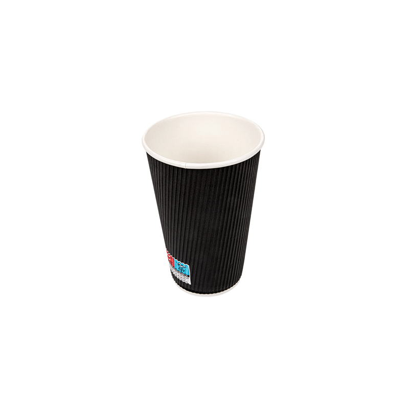GOBELETS BOISSONS CHAUDES DOUBLE PAROI ONDULÉ 480 ML 300 + 250 + 18 PE G/M2 Ø9/6x13,2 CM NOIR CARTON (500 UNITÉ) GOBELETS BOISSONS CHAUDES DOUBLE PAROI ONDULÉ 480 ML 300 + 250 + 18 PE G/M2 Ø9/6x13,2 CM NOIR CARTON (500 UNITÉ)