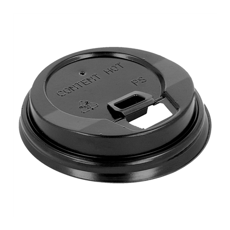 Image COUVERCLES HAUTS POUR GOBELETS 120 ML  NOIR PS (1000 UNITÉ) #1