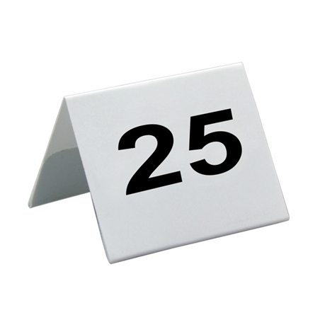 Image NUMÉROS DE TABLE DU 26 AU 50  5x3,6 CM BLANC PVC (1 UNITÉ) #1