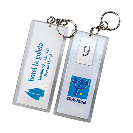 PORTE-CLÉS METHACRYLATE  5,5x12,5 CM TRANSPARENT METACRYLATE (1 UNITÉ)