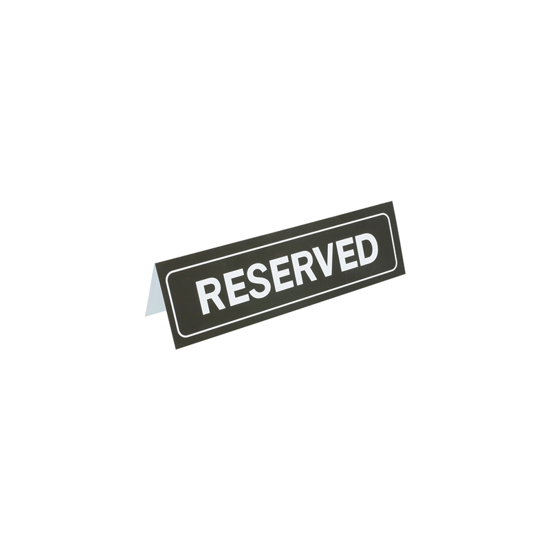 PLAQUE DE TABLE "RESERVED" 18x5,5 CM NOIR PVC (1 UNITÉ) PLAQUE DE TABLE "RESERVED" 18x5,5 CM NOIR PVC (1 UNITÉ)