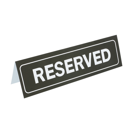 Image PLAQUE DE TABLE "RESERVED"  18x5,5 CM NOIR PVC (1 UNITÉ) #1