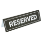 PLAQUE DE TABLE "RESERVED" 18x5,5 CM NOIR PVC (1 UNITÉ) Image PLAQUE DE TABLE "RESERVED" 18x5,5 CM NOIR PVC (1 UNITÉ) #1