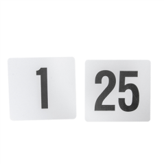 Image NUMÉRO DE TABLE DU 1 AU 25  10,2 CM BLANC PLASTIQUE (1 UNITÉ) #1