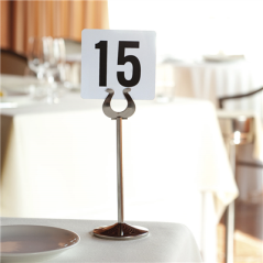 Image PINCE POUR NUMÉROS DE TABLE  Ø7,2x19,5 (h) CM ARGENTE INOX (1 UNITÉ) #3