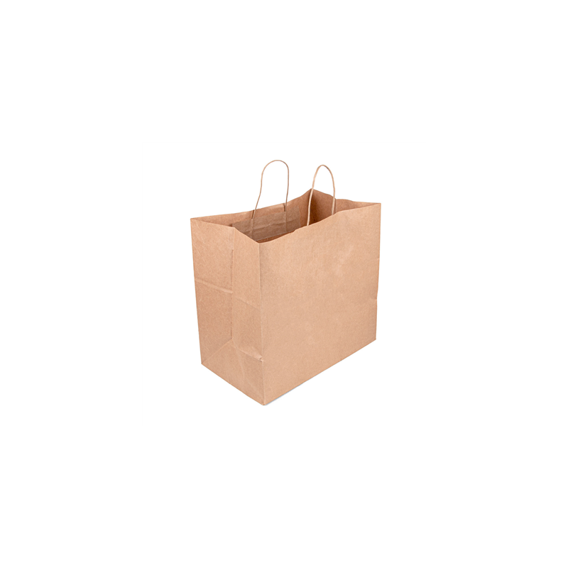 SACS SOS TRAITEUR AVEC ANSES  90 G/M2 36+21x33,5 CM NATUREL KRAFT (250 UNITÉ)