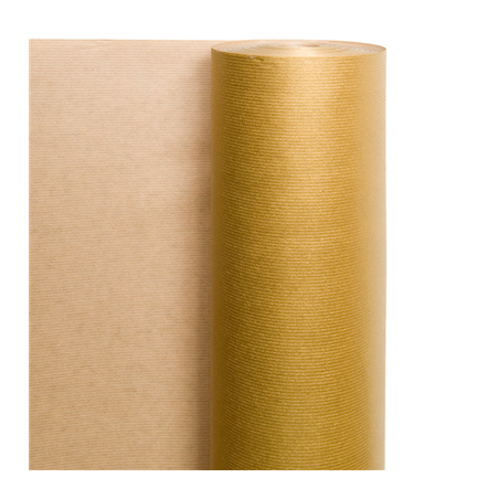 Image PAPIER CADEAU 100 M  60 G 70 CM OR KRAFT VERGÉ (1 UNITÉ) #1