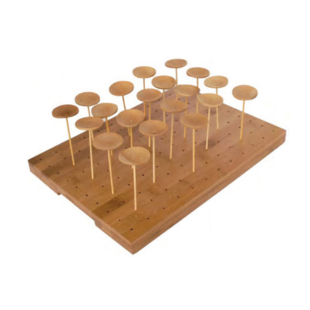 Image PLATEAU POUR 120 PIQUES  25x30x1,3 CM NATUREL BAMBOU (1 UNITÉ) #1