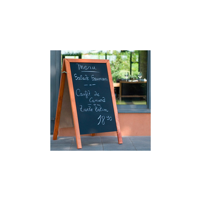 ARDOISE EN ANGLE 2 FACES  65x80x115 CM NOIR BOIS (1 UNITÉ)