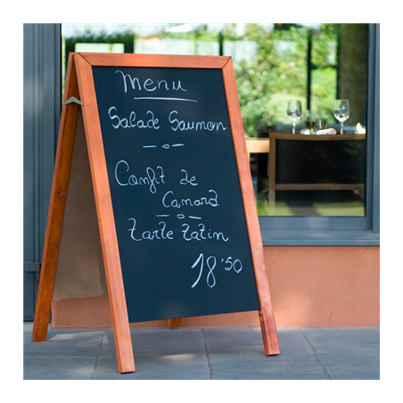 Image ARDOISE EN ANGLE 2 FACES  65x80x115 CM NOIR BOIS (1 UNITÉ) #1