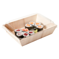 Image PLATEAU REPAS 700 ML 18x13x4 CM NATUREL BOIS (50 UNITÉ) #4