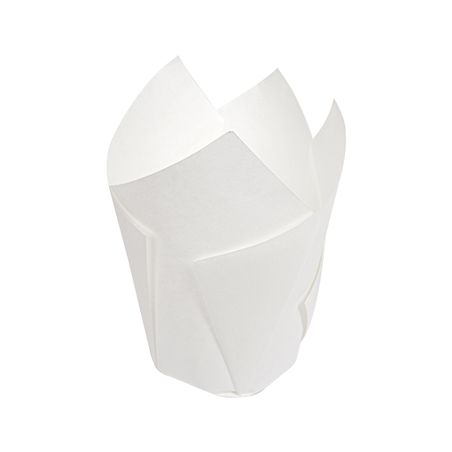 Image MUFFIN CUPS 'TULIP' 50 G/M2 11x11 CM BLANC PARCH.INGRAISSABLE (1000 UNITÉ) #1