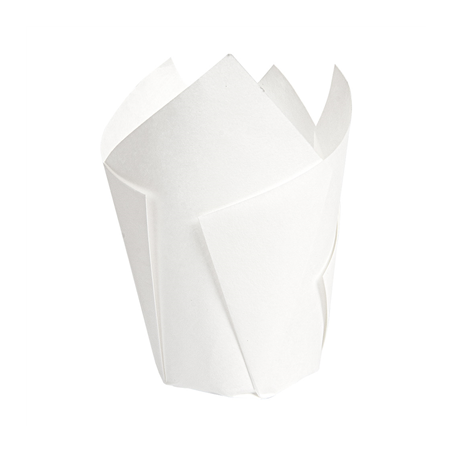 MUFFIN CUPS 'TULIP' 50 G/M2 11x11 CM BLANC PARCH.INGRAISSABLE (1000 UNITÉ)
