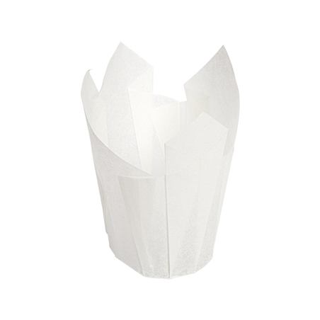 Image MUFFIN CUPS 'TULIP' 50 G/M2 15x15 CM BLANC PARCH.INGRAISSABLE (1000 UNITÉ) #1