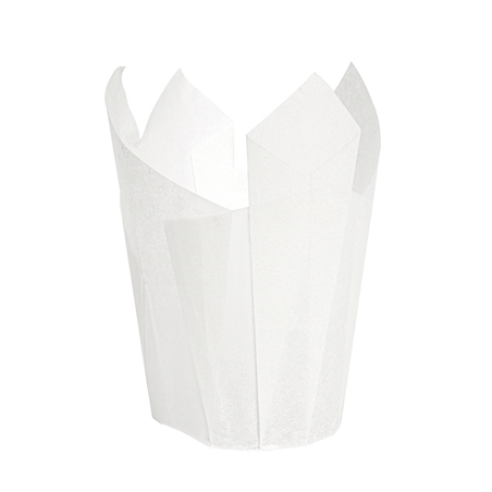 MUFFIN CUPS 'TULIP' 50 G/M2 15x15 CM BLANC PARCH.INGRAISSABLE (1000 UNITÉ)
