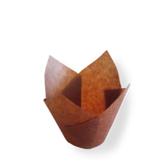 Image MUFFIN CUPS 'TULIP' 50 G/M2 11x11 CM MARRON PARCH.INGRAISSABLE (1000 UNITÉ) #1