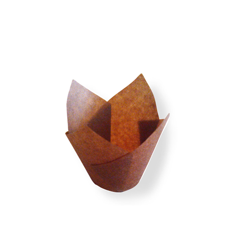 Image MUFFIN CUPS 'TULIP' 50 G/M2 11x11 CM MARRON PARCH.INGRAISSABLE (1000 UNITÉ) #1