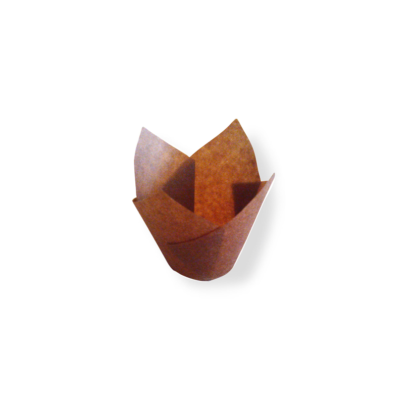 MUFFIN CUPS 'TULIP' 210 ML 50 G/M2 17,5x17,5 CM MARRON PARCH.INGRAISSABLE (1000 UNITÉ)