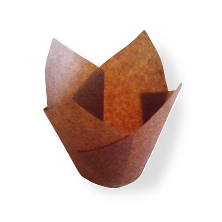 Image MUFFIN CUPS 'TULIP' 210 ML 50 G/M2 17,5x17,5 CM MARRON PARCH.INGRAISSABLE (1000 UNITÉ) #1