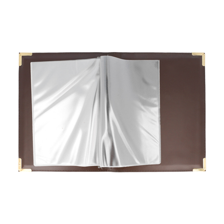 Image PORTE MENU DIN-A5 MULTIMENU 19x24,5 CM MARRON PVC (1 UNITÉ) #1
