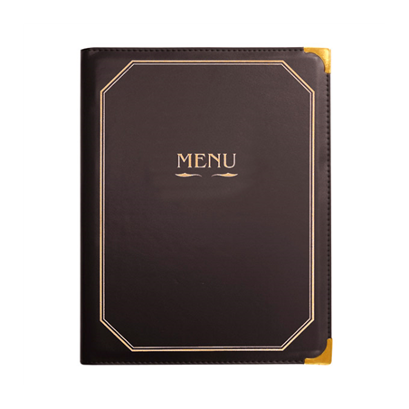 Image PORTE MENU 8 POCHETTES DIN-A4  25,5x33 CM MARRON PVC (1 UNITÉ) #1