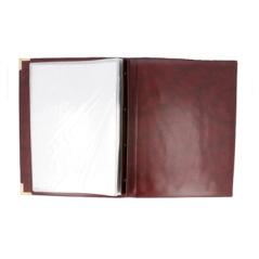 Image PORTE MENU 8 POCHETTES DIN-A4  25,5x33 CM BORDEAUX PVC (1 UNITÉ) #1