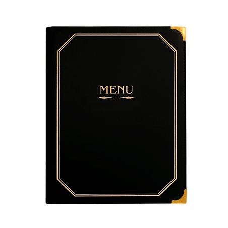 Image PORTE MENU 8 POCHETTES DIN-A4  25,5x33 CM NOIR PVC (1 UNITÉ) #1