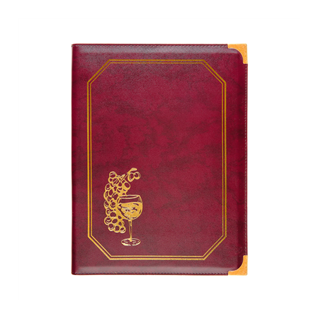 Image CARTE DES VINS 8 POCHETTES DIN-A4  25,5x33 CM BORDEAUX PVC (1 UNITÉ) #1