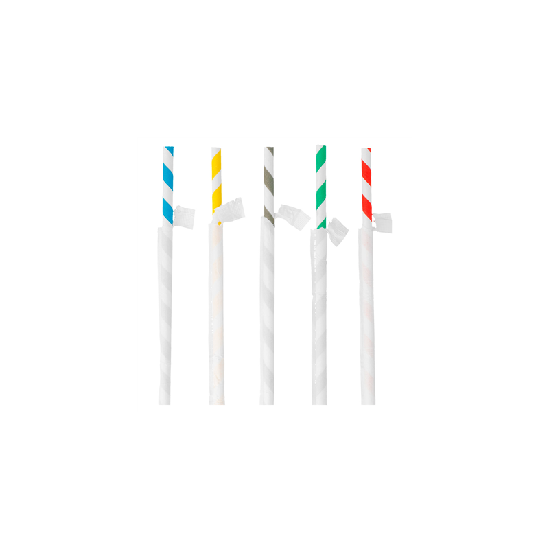 PAILLES À FRANGES SOUS SACHETS 'PAPER'  Ø0,60x20 CM ASSORTI PAPIER (3000 UNITÉ)