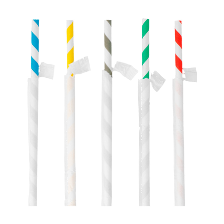 Image PAILLES À FRANGES SOUS SACHETS 'PAPER'  Ø0,60x20 CM ASSORTI PAPIER (3000 UNITÉ) #1