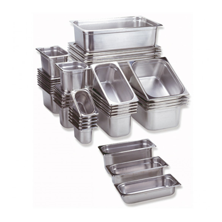 BAC GASTRONOME 1/1 12,5 L 53x32,5x10 CM ARGENTE INOX (1 UNITÉ)
