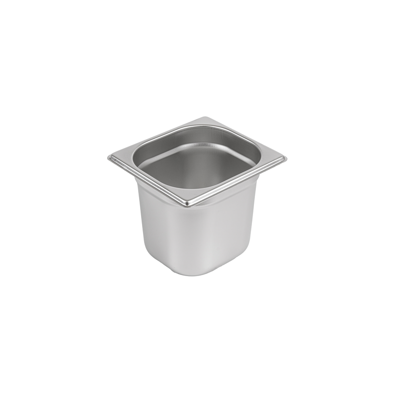 BAC GASTRONOME 1/6 1,9 L 17,6x16,2x15 CM ARGENTE INOX (1 UNITÉ)