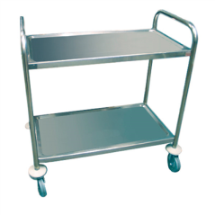 Image CHARIOT SERVICE 2 NIVEAUX 'ARROW'  85x53x95 CM ARGENTE INOX (1 UNITÉ) #1