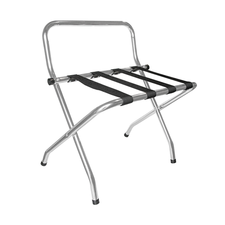 Image POSE VALISES PLIABLE AVEC DOSSIER 'ARROW'  62x50x69 CM CHROME ACIER (1 UNITÉ) #1