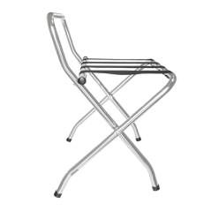 POSE VALISES PLIABLE AVEC DOSSIER 'ARROW'  62x50x69 CM CHROME ACIER (1 UNITÉ)