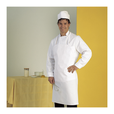 Image TABLIER AVEC BAVETTE  71x88 CM BLANC POLYESTER (1 UNITÉ) #1