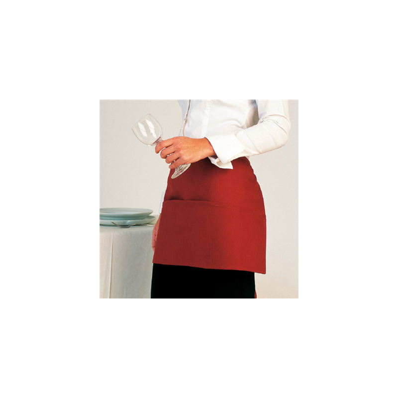 TABLIER PORTE MONNAIE DE 3 POCHES  60x30 CM BORDEAUX POLYESTER (1 UNITÉ)