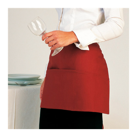 Image TABLIER PORTE MONNAIE DE 3 POCHES  60x30 CM BORDEAUX POLYESTER (1 UNITÉ) #1