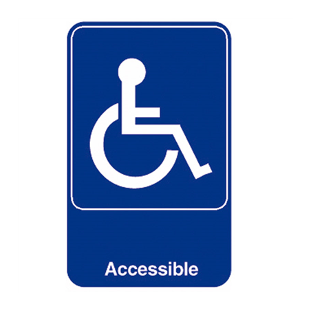 Image PLAQUE AUTOADHESIVE "ACCESSIBLE"  15,3x23 CM BLEU METACRYLATE (1 UNITÉ) #1