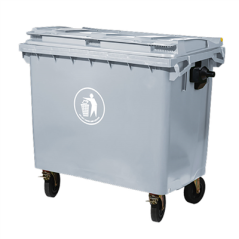 Image CONTENEUR GEANT 660 L 124x76x120 CM GRIS HDPE (1 UNITÉ) #1