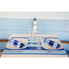 Image "TÊTE-À-TÊTE" PRÉ. 120CM (20 FEU.) 'BAYADÈRES' 55 G/M2 0,40x24 M BLEU AIRLAID (6 UNITÉ) #3