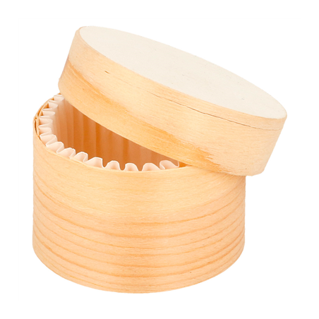 Image MINI BOÎTES CYLINDRIQUES + CARTON ET CAPSULE  Ø 5x3,5 CM NATUREL BOIS (200 UNITÉ) #1