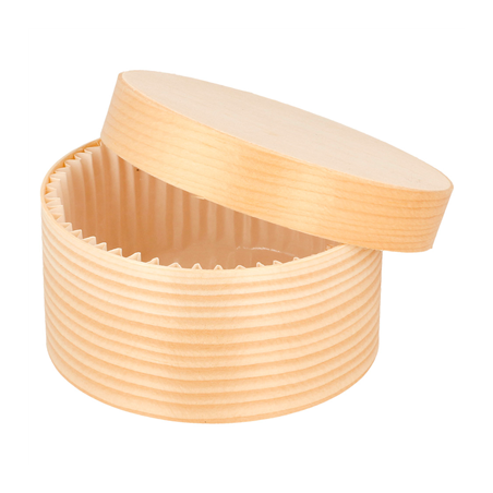 Image MINI BOÎTES CYLINDRIQUES + CARTON ET CAPSULE  Ø 8x4 CM NATUREL BOIS (200 UNITÉ) #1