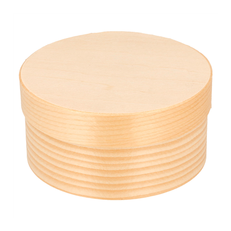 MINI BOÎTES CYLINDRIQUES + CARTON ET CAPSULE  Ø 8x4 CM NATUREL BOIS (200 UNITÉ)