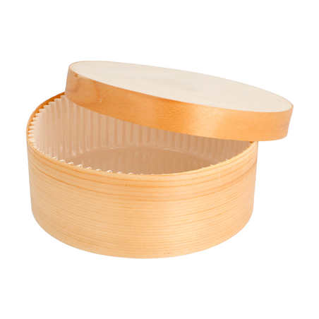 Image MINI BOÎTES CYLINDRIQUES + CARTON ET CAPSULE  Ø 13x5 CM NATUREL BOIS (100 UNITÉ) #1