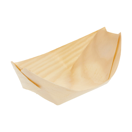 Image BARQUETTES EN FEUILLE DE PEUPLIER  14x8x2 CM NATUREL BOIS (2000 UNITÉ) #1