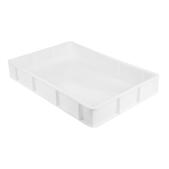 Image CONTENEUR EMPILABLE POUR PÂTE À PIZZA 15 L 60x40x9 CM BLANC PEHD (1 UNITÉ) #1